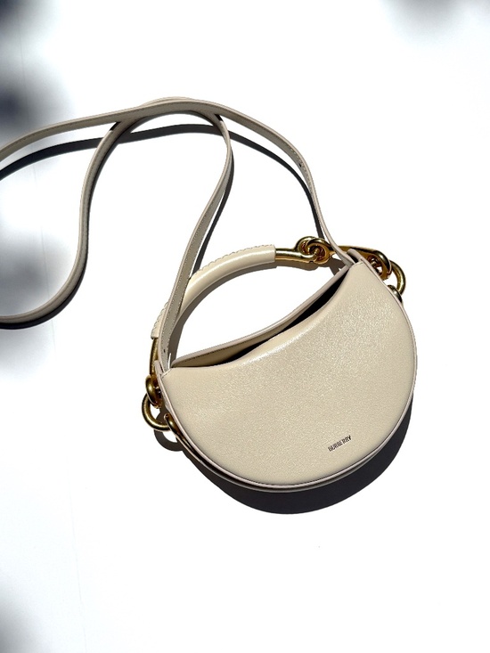 Burberry Handbags - Burberry Bridle 2026 Leather Saddle Style Soap Cream Clutch Bag New